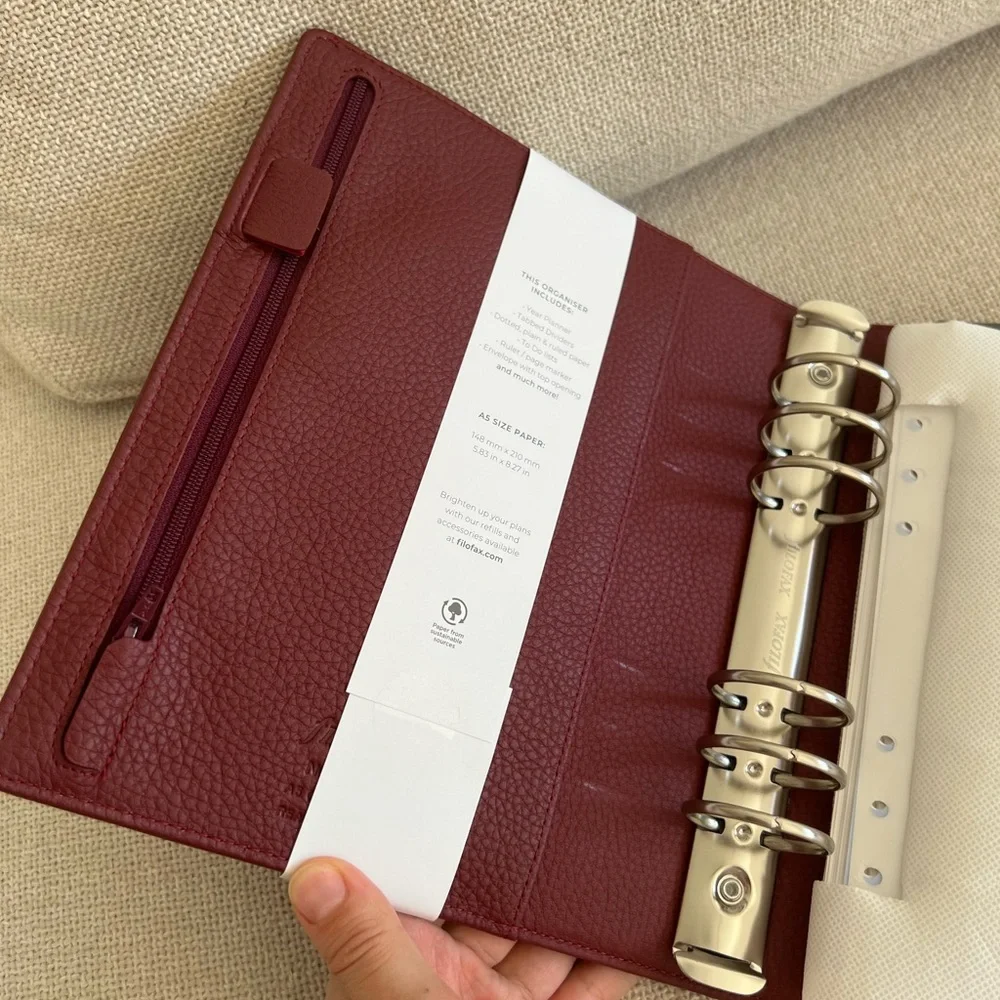 filoFAX currant Norfolk Leather A5 Organizer